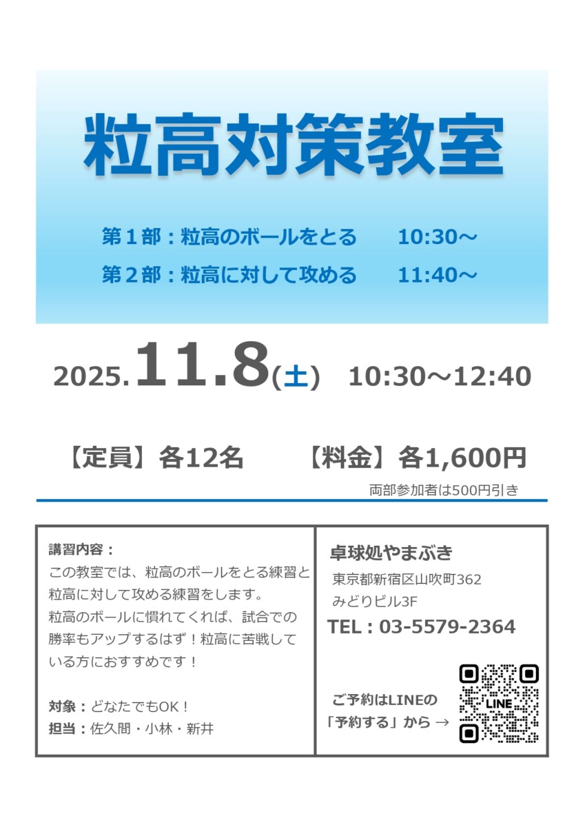 粒高対策教室